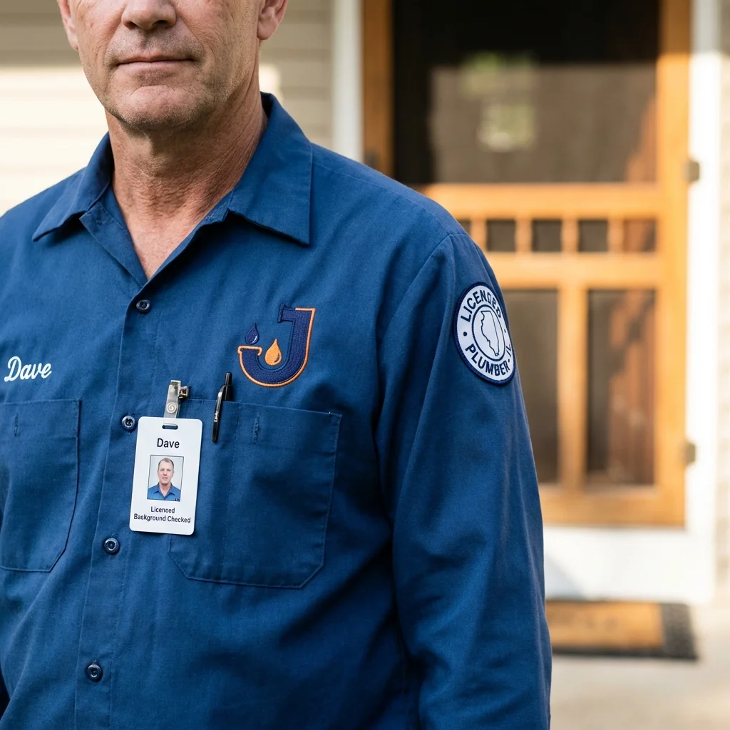 Licensed plumber showing ID badge in Paia, HI