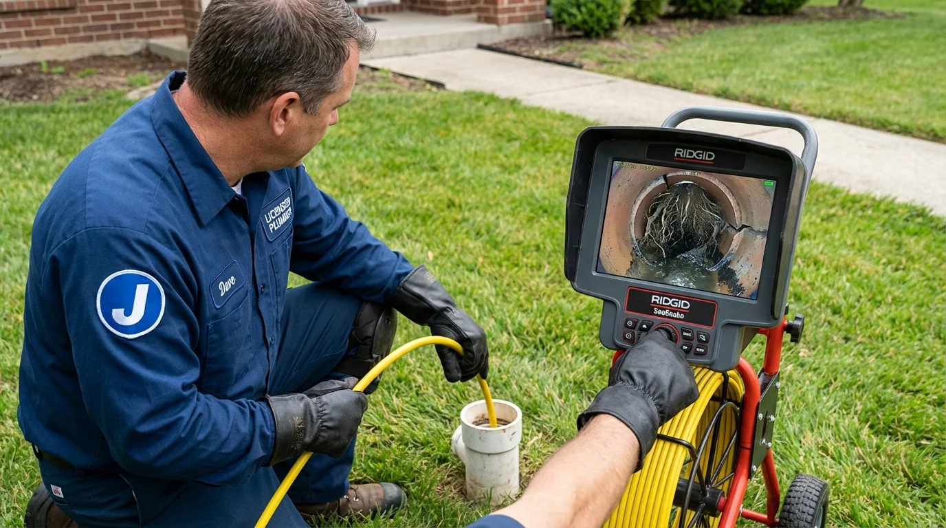 Sewer camera inspection being performed by Johns Plumbing LLC in Paia